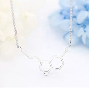 Silver Serotonin Molecule Necklace